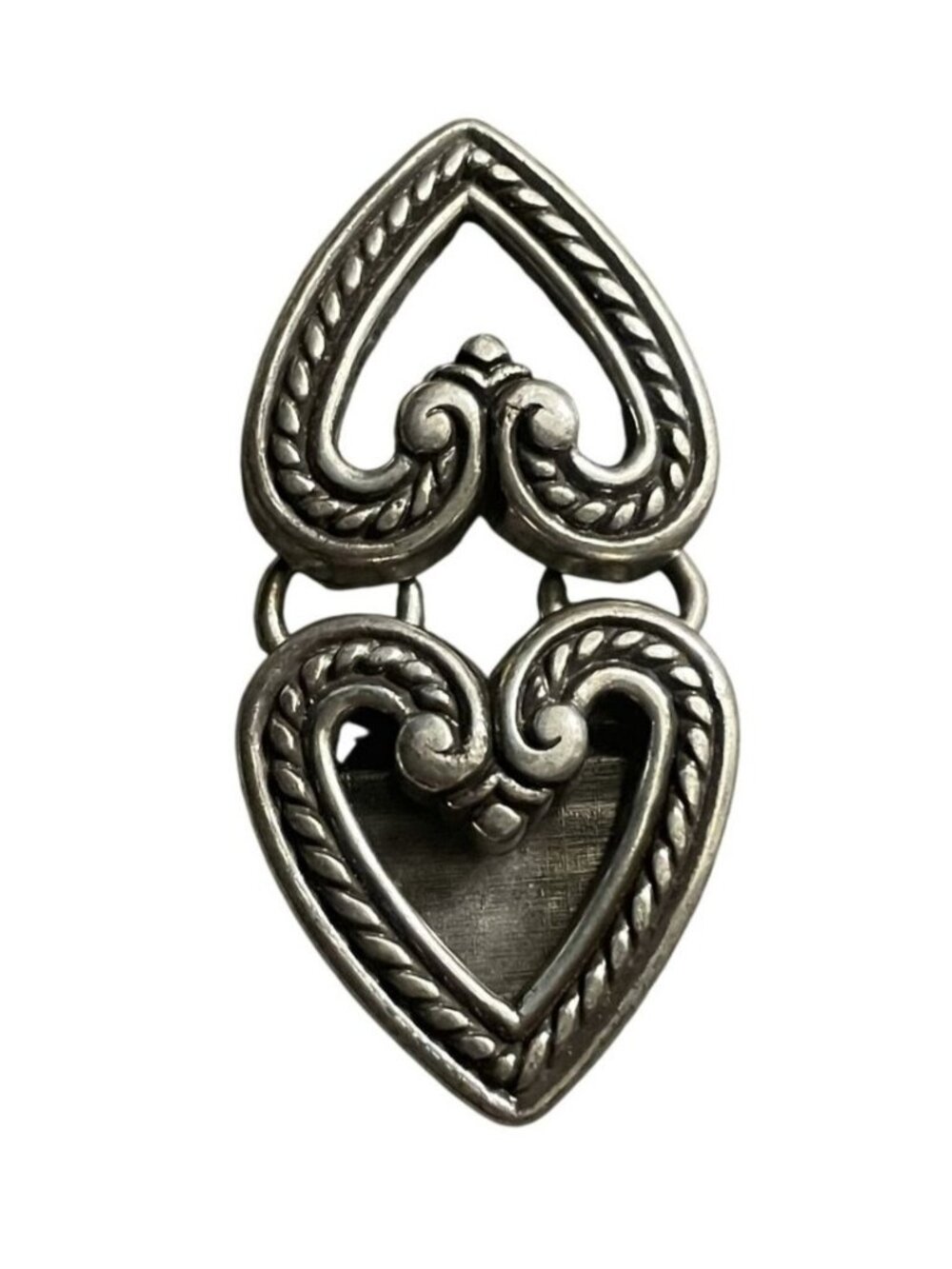 Vintage Ornate Heart-Shaped Metal Cinch Buckle Loop